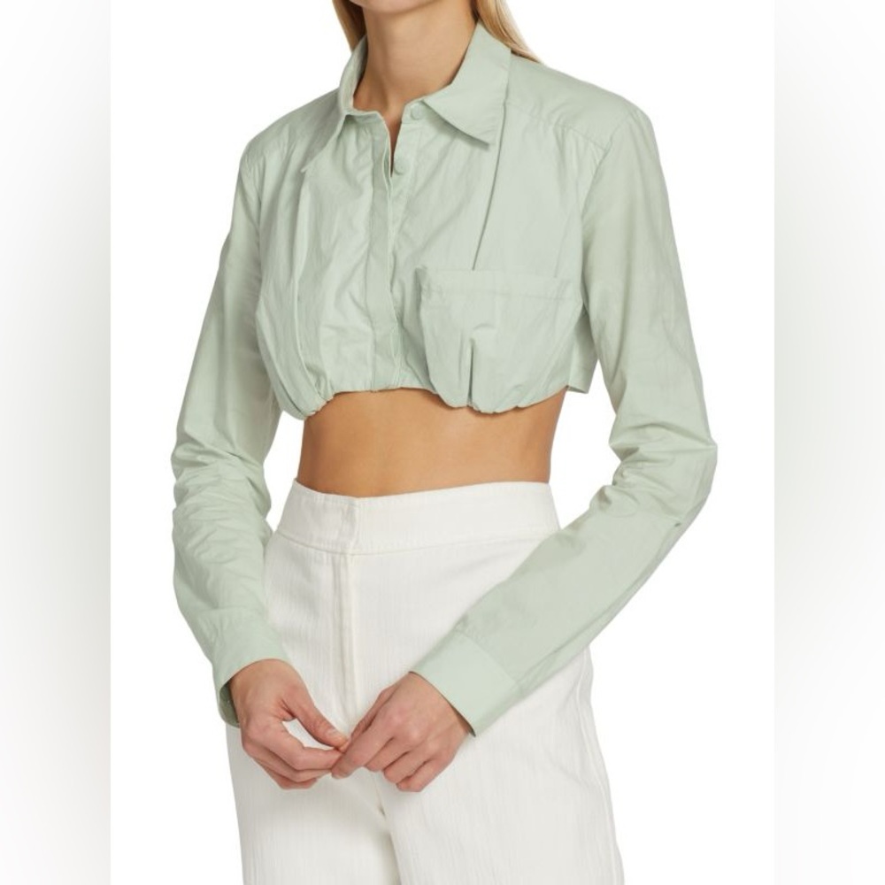 Christopher Esber Cropped Built-In Bra Shirt